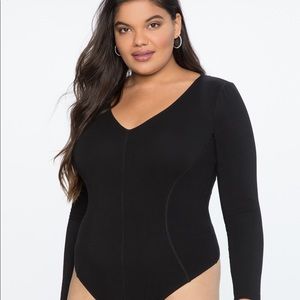 NWT Eloquii Black V-Neck Bodysuit